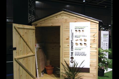 Kingfisher’s Blooma shed features preassembled panels that don’t need nails